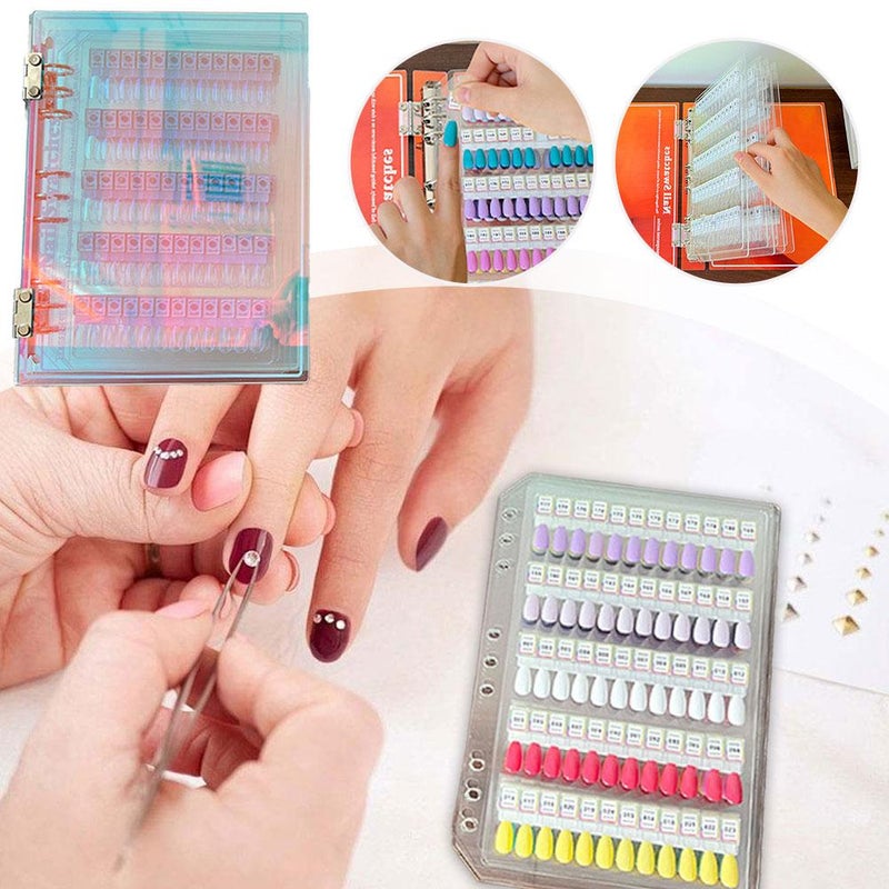 Magnetic Nail Swatches Book,2025 New 120/180/240 Nail Color Nail Color Display Book,Magnet Removable Blank Nail Sample Display,Professional Salon Nail Art Color Chart & Practice Stand,for Manicurist - Image 2